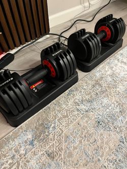 Adjustable Pair of Dumbbell Weights, Up to 55lbs