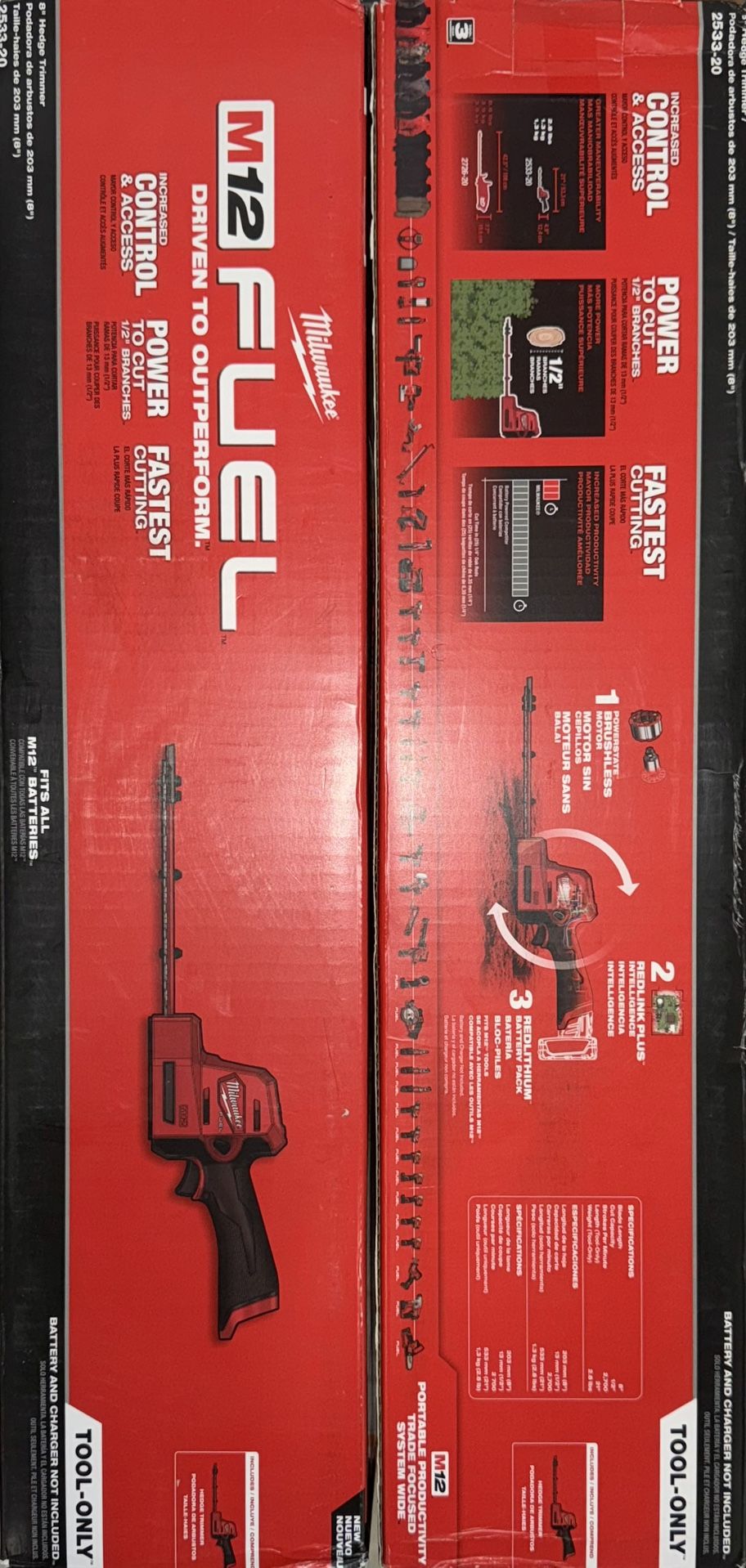 Milwaukee M12 Fuel 8” Hedge Trimmer. Tool Only. Model #2533-20