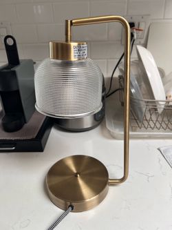 Glass and Brass Table Lamp