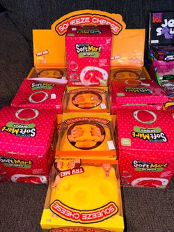 Giant squishys! Cheese and strawberry brand new! 25$ each endless supply’s