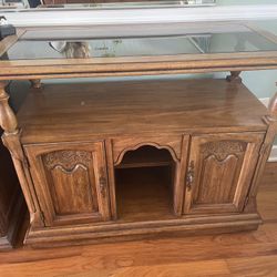 Wooden Cabinet With Glass Top