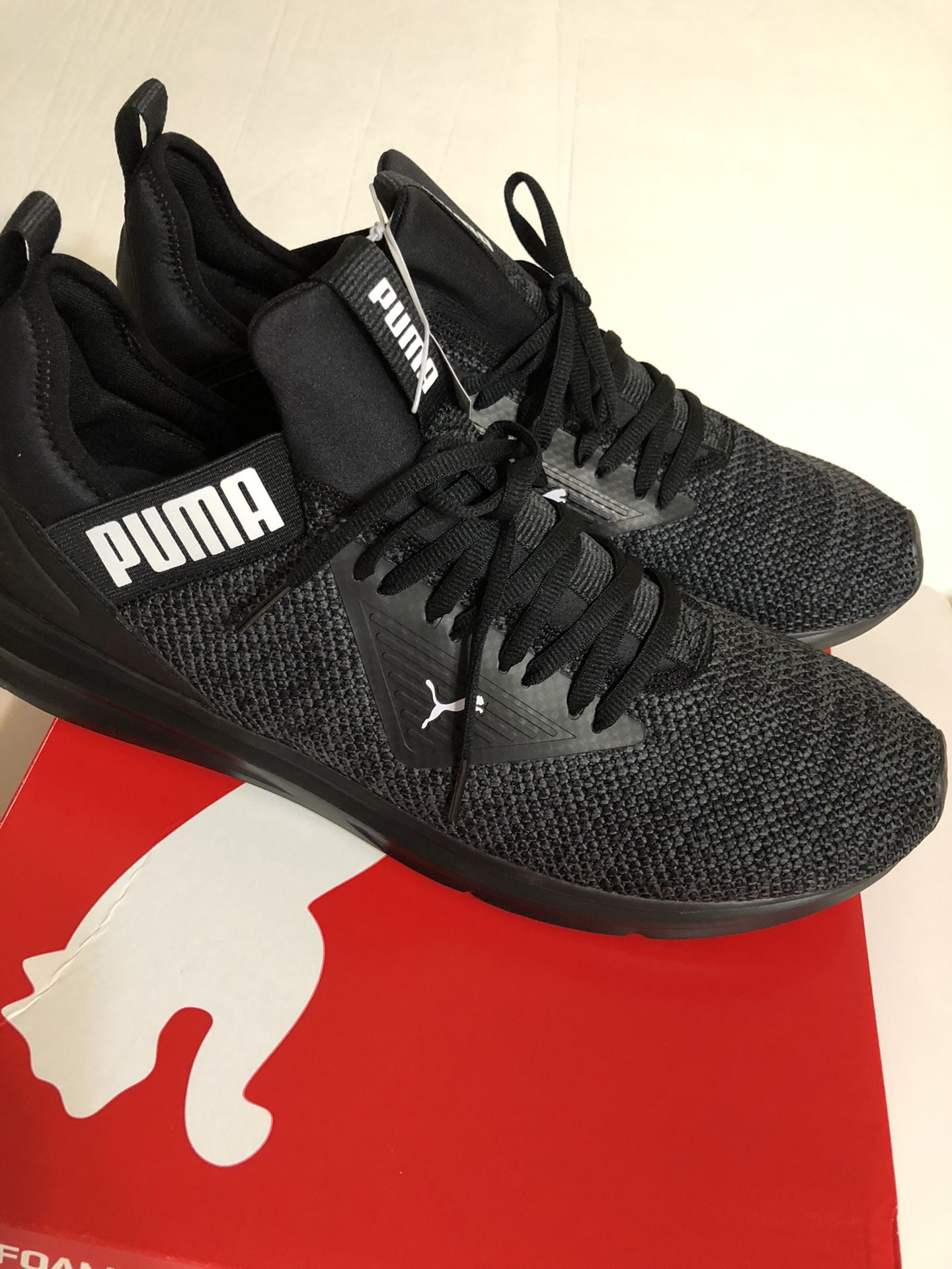 Puma Men's Enzo Beta Woven Athletic Lace-Up Sneaker SoftFoam Size 12 Black