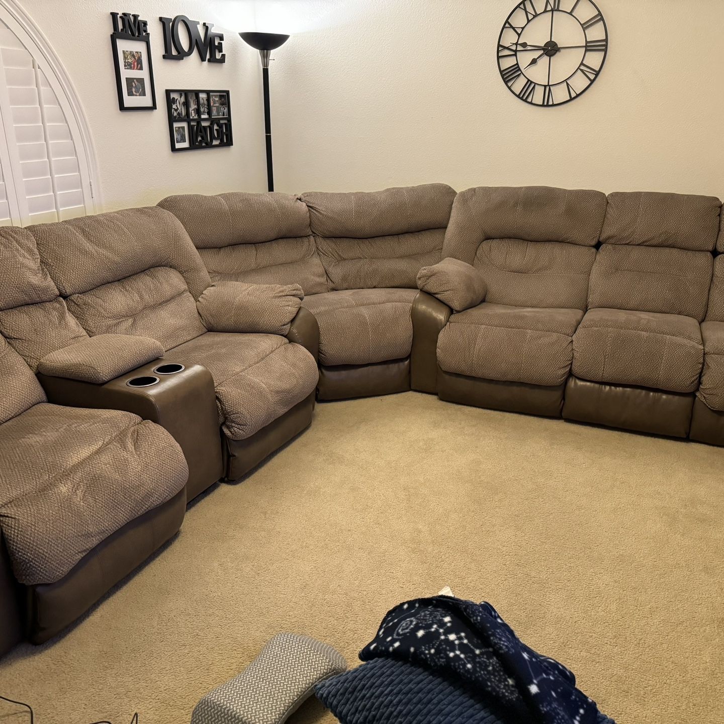 Two tone Sectional Furniture and Recliner $775 OBO