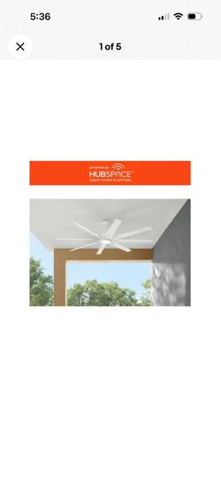 Kensgrove II 72 in. Smart Indoor/Outdoor Matte White Ceiling Fan with Remote