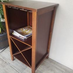 Compact Wine Bar Table with Drawer - Small Wine Bar for Home