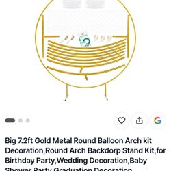 Gold Metal Round Balloon Arch kit