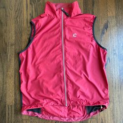 VINTAGE CANNONDALE Cycling Vest Mens XL Red Black Windbreaker Bike Mesh Pockets