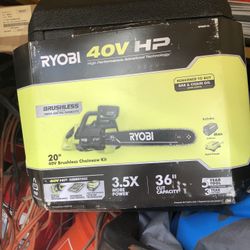 Ryobi 40 V brushless 20 inch chainsaw new in box