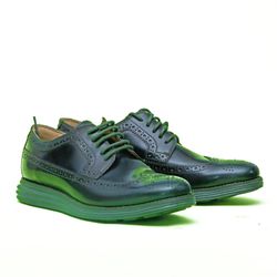 Cole Haan Original Grand Green Leather Wingtip Oxford Sneakers - size 9.5