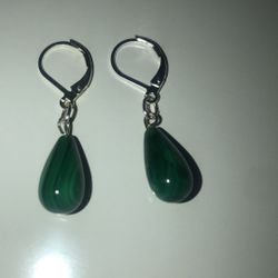 925 sterling silver malachite earrings