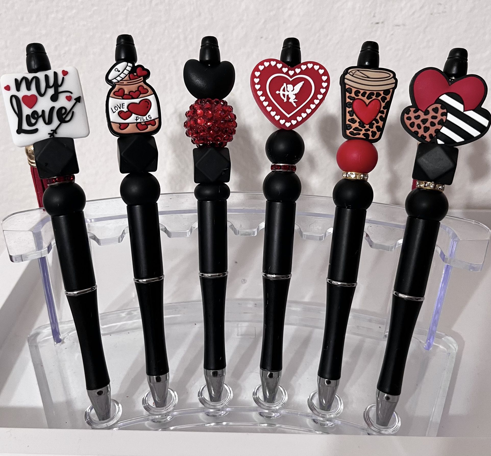 Beaded Valentine’s Day Pens