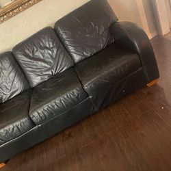 Leather Black Sofa 