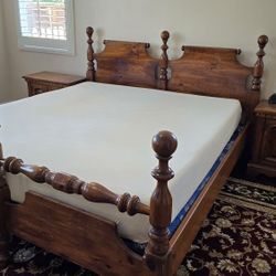 Cal-King Bed & Two Nightstands 