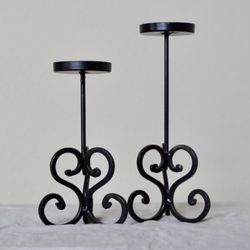 Wrought Iron Candle Holders Set of 2