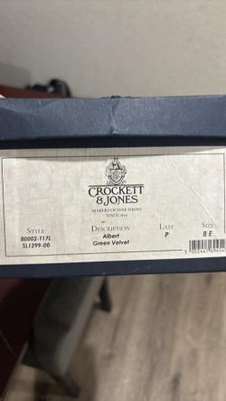 Crockett & Jones Albert Green Velvet Shoes