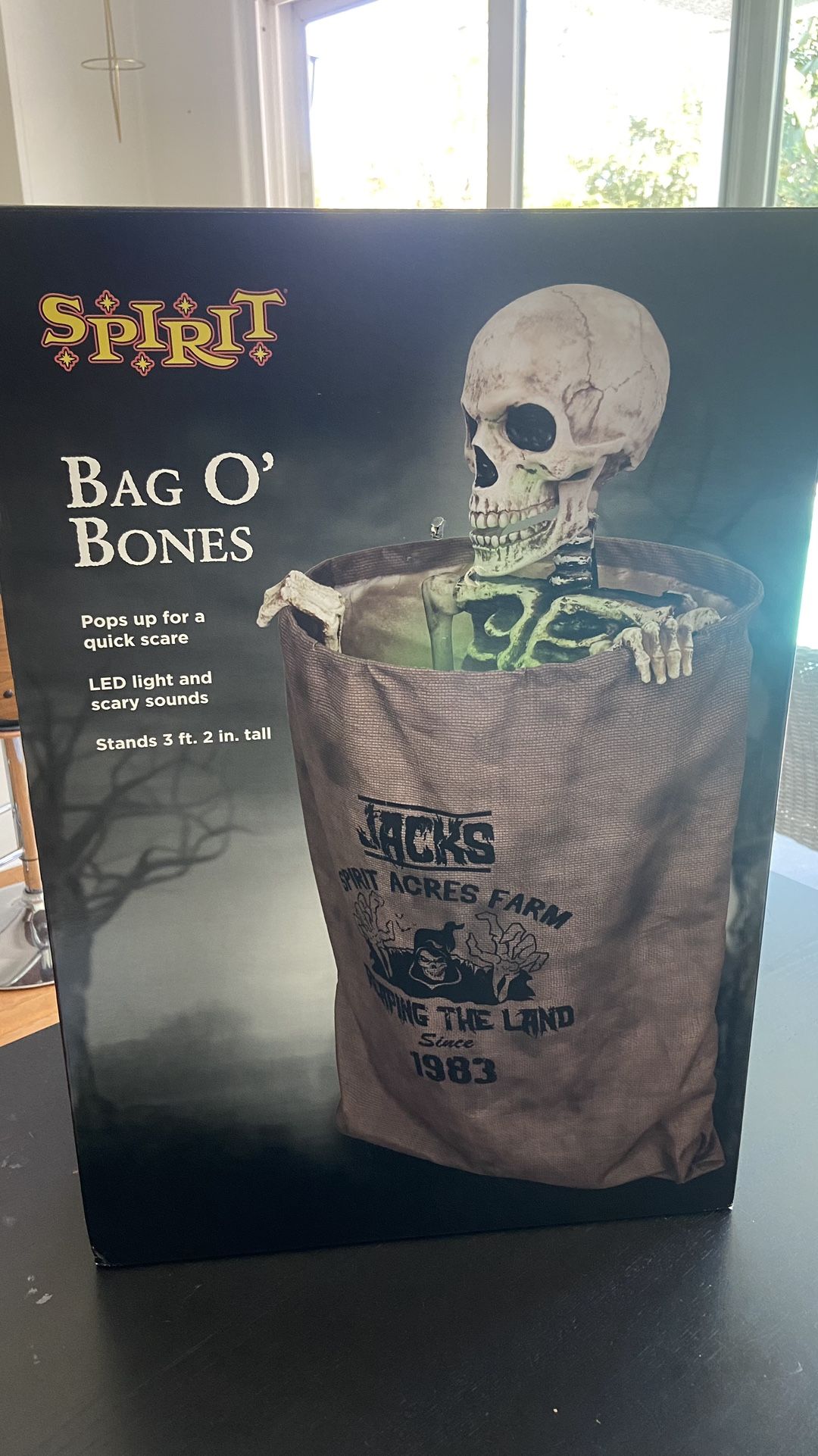 Spirit Halloween Bag O’ Bones Animated Prop JUMP SCARE ANIMATRONIC