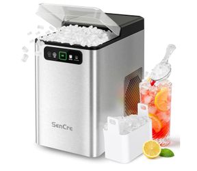 Nugget Ice Maker Countertop 40Lbs/24H Soft Chewable Ice Machine Pellet Crushed Ice Makers