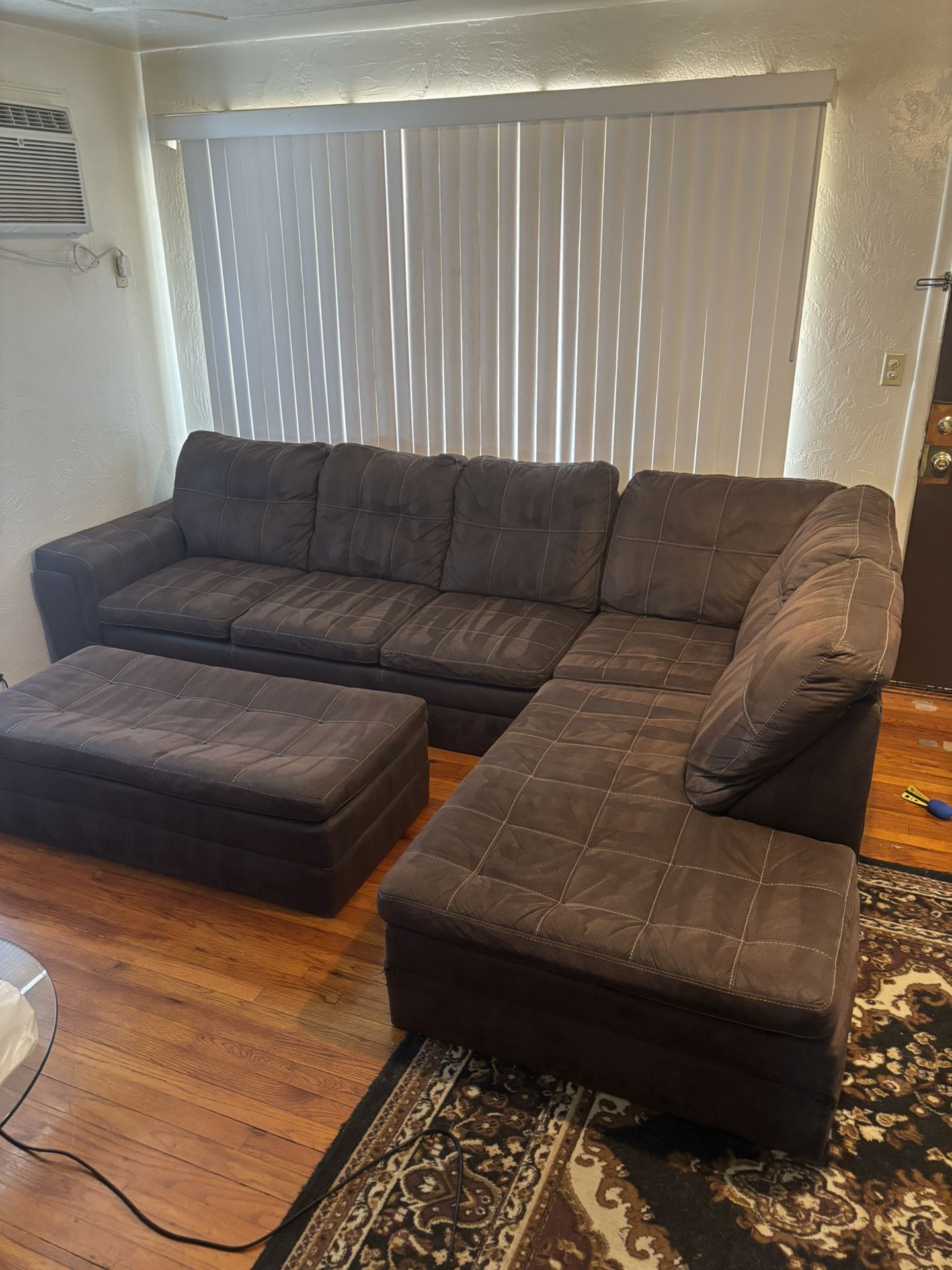 Couch, Sectional Couch, Ottoman