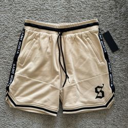 Saint Morta Icon Fleece Casual Shorts Tan size L