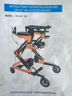 Assisted Walker Model YD-201(B) Instruction Manual