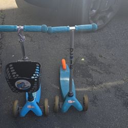 Pair Of Mini Micro 3 Wheel Scooters