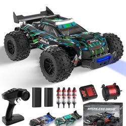 1/16 RTR Brushless Remote Control Cars for Adults, 4WD 60KM/H Fast All Terrain Off-Road RC Truck, High Speed RC Car with 2 LiPo 2000 mAh Batteries
