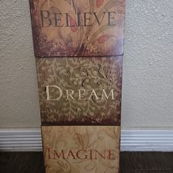 Believe dream, imagine wall décor.