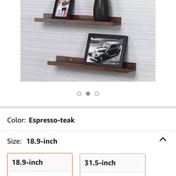 O & K Furniture Floating Shelves 31.5 inch Black Oak