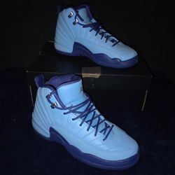 NWB Air Jordan 12 Retro GG Bluecap/Metallic Silver Dk Pur. Size 6.5 Y or Women 8
