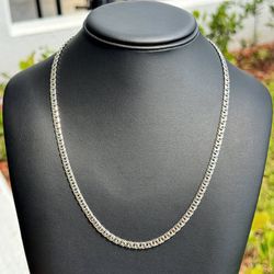 Jewelry 14k Solid White Gold Bismark link 24.00” Chain necklace 20.30 grams 4.50mm