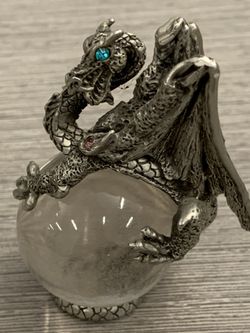 Vintage Comstock Dragon With Crystal Ball