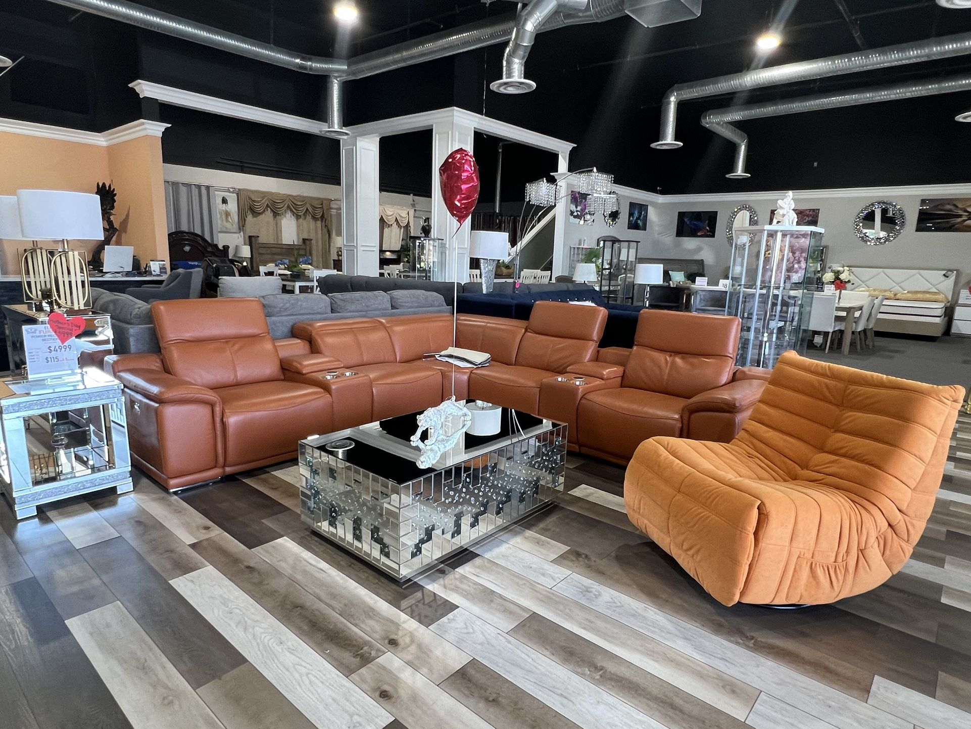 Power Recliner Sectional Real Leather 🎈🎈🎈