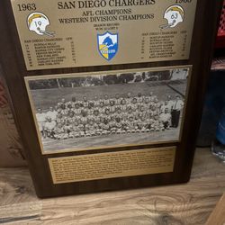 San Diego Chargers 1963 & 1994 Historic Team Plaques ($60-$100)