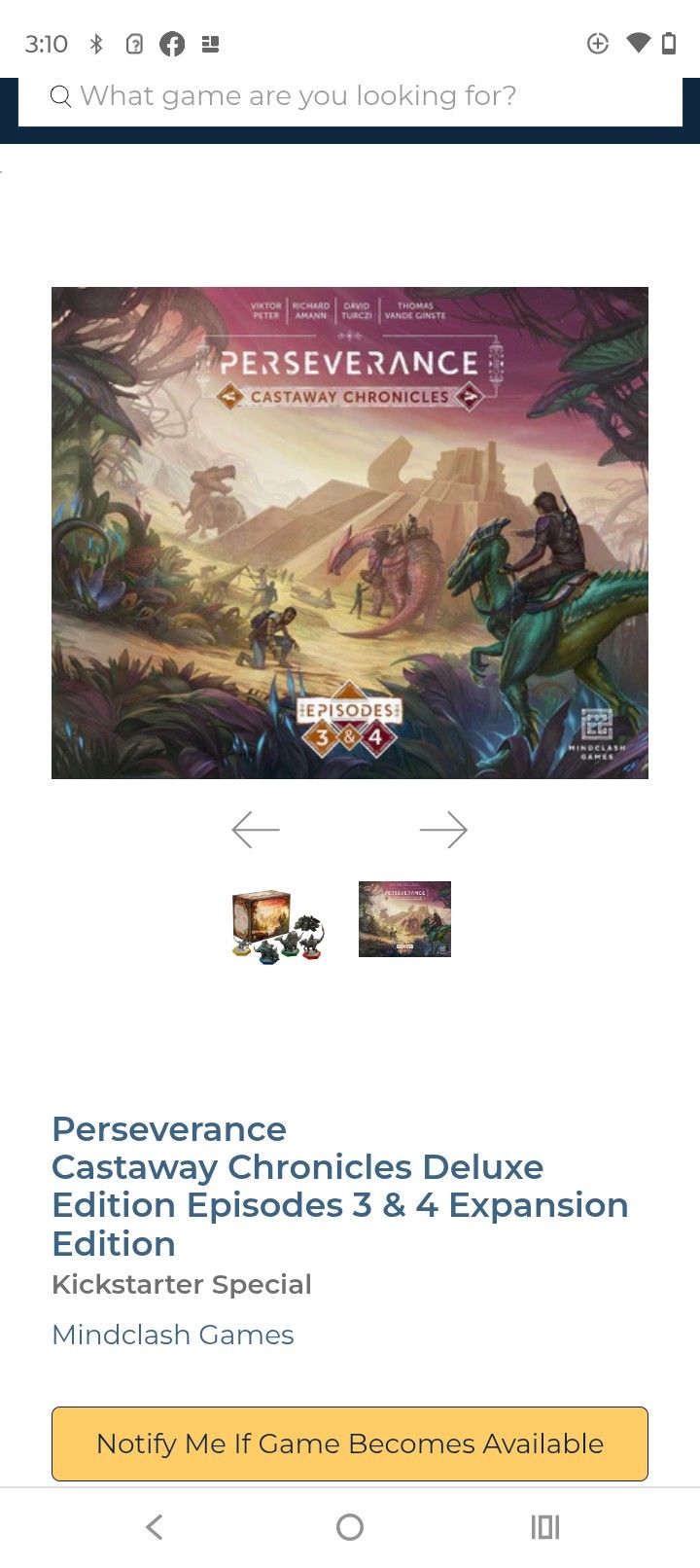Perseverance
Castaway Chronicles Deluxe Edition Episodes 3 & 4 Expansion Edition
Kickstarter Special $50 Obo
