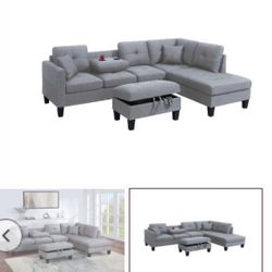 Sectional With Ottoman Brand New In 