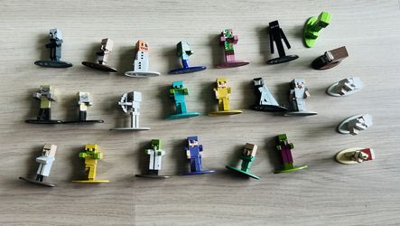 collection of Minecraft Nano Metalfigs