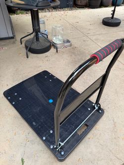 1600 lb max load Heavy Duty Large Folding Platform Cart with Strap, Hand Truck, Flatbed