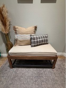 Pottery Barn Entryway Bench | Solid Wood | Cushion Included