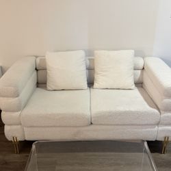 White Boucle Couch