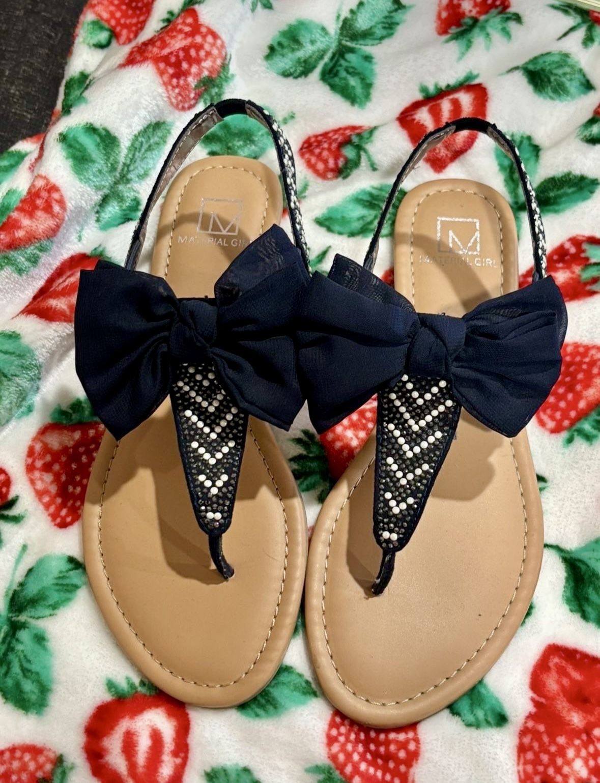 Material Girl Blue Bow Sandals