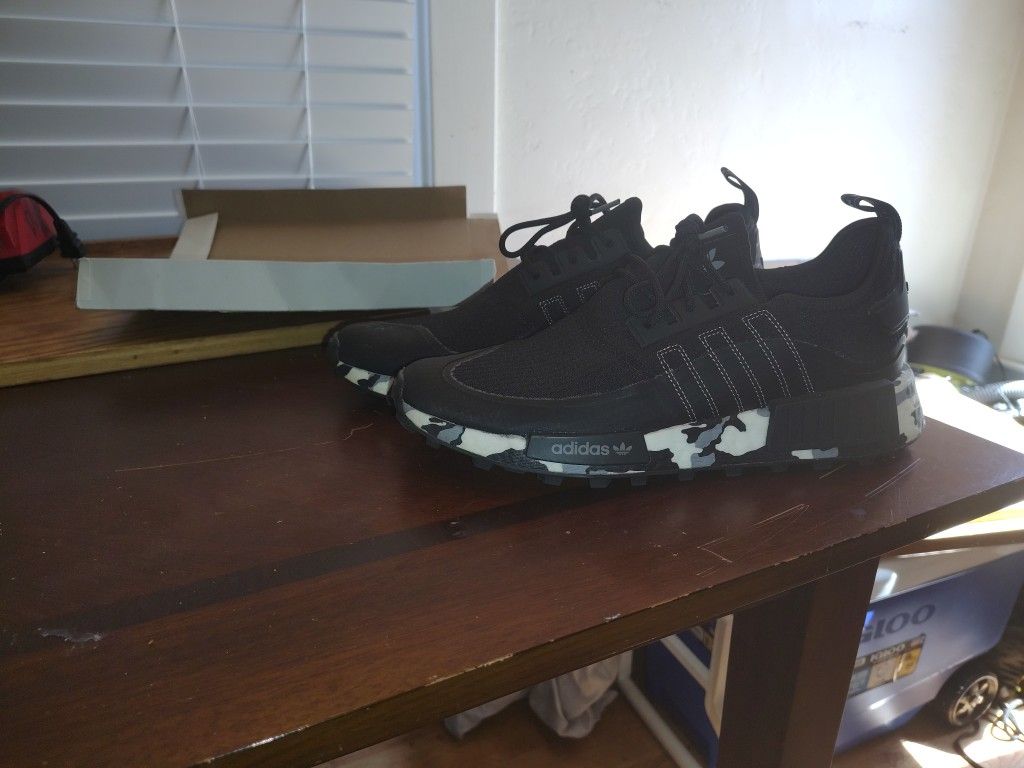 Adidias Black and White CAMO Size 11.