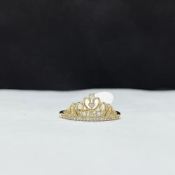 14k solid gold crown ring