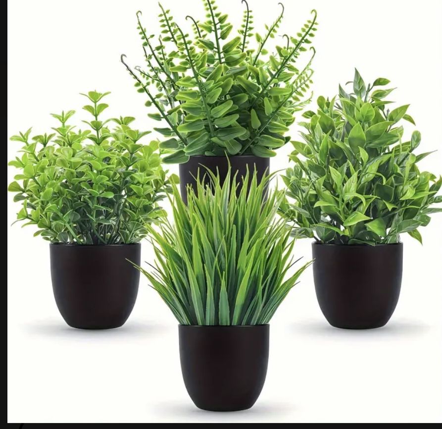 4 Pack ,Faux Decorative Grass Plant Wit