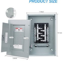 (4444-12) THQL Circuit Breaker Panels, 12-Space, 125A Circuit Breaker Distribution Box, 120V/240V Circuit Breaker Electrical Enclosure,Indoor Main Lug