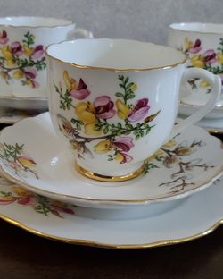 Charming Tea Cups With Dessert Plates 