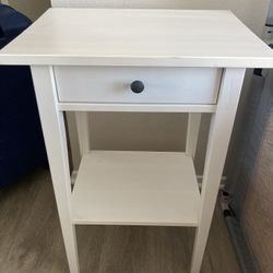 Nightstand White Ikea Hemnes Solid Wood Side Table