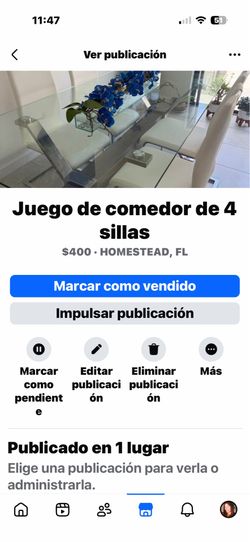 Juego de comedor de 4 sillas