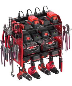 Power Tool Storage Organizer with Power Strip