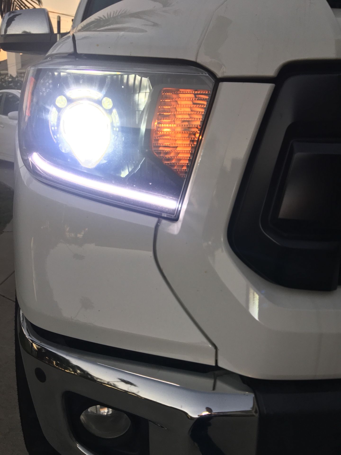 2014+ Toyota Tundra Retrofit Panamara shrouds DRL Black housing Headlights