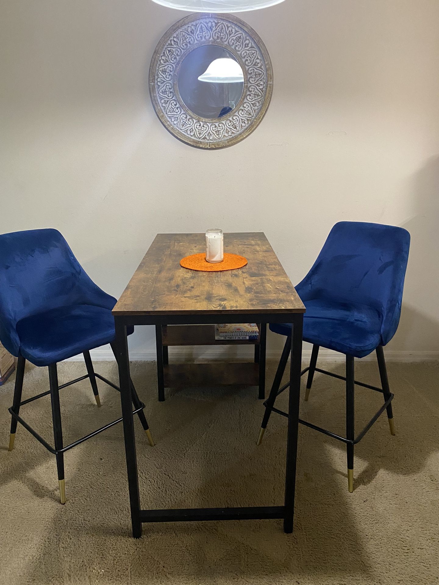 Kitchen Table And Beautiful Bar Height Chairs